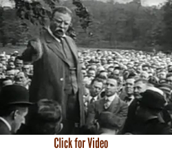 President Teddy Roosevelt speaking in 1916 about his faith in the American people